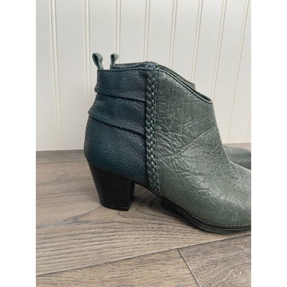LAST CHANCE Earth Ankle Boots Women's 8B Blue Cypress Forest Green Leather - Picture 2 of 7